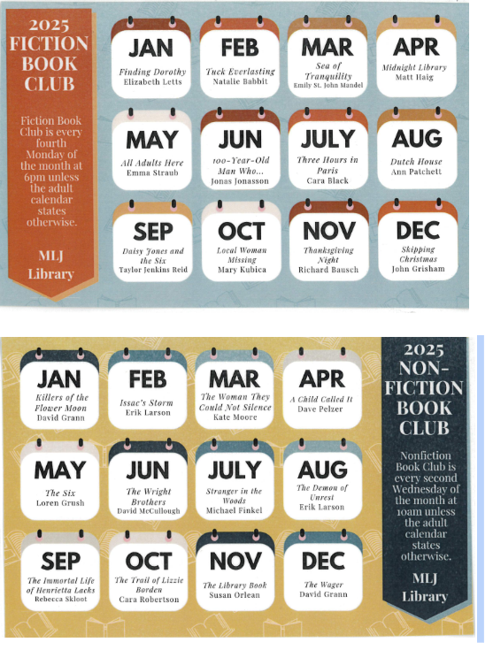 Adult Book Club lists '25