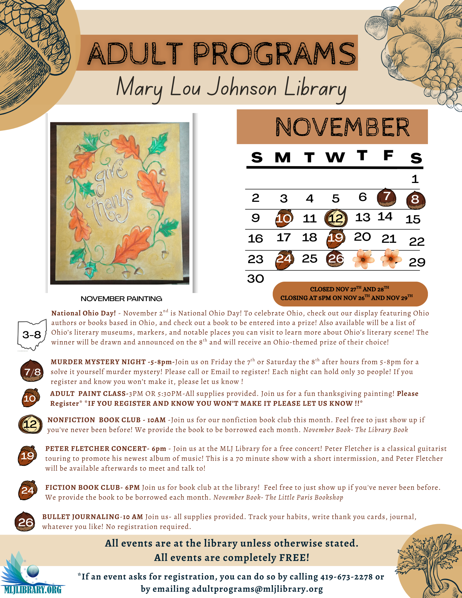 November '25 adult programs 