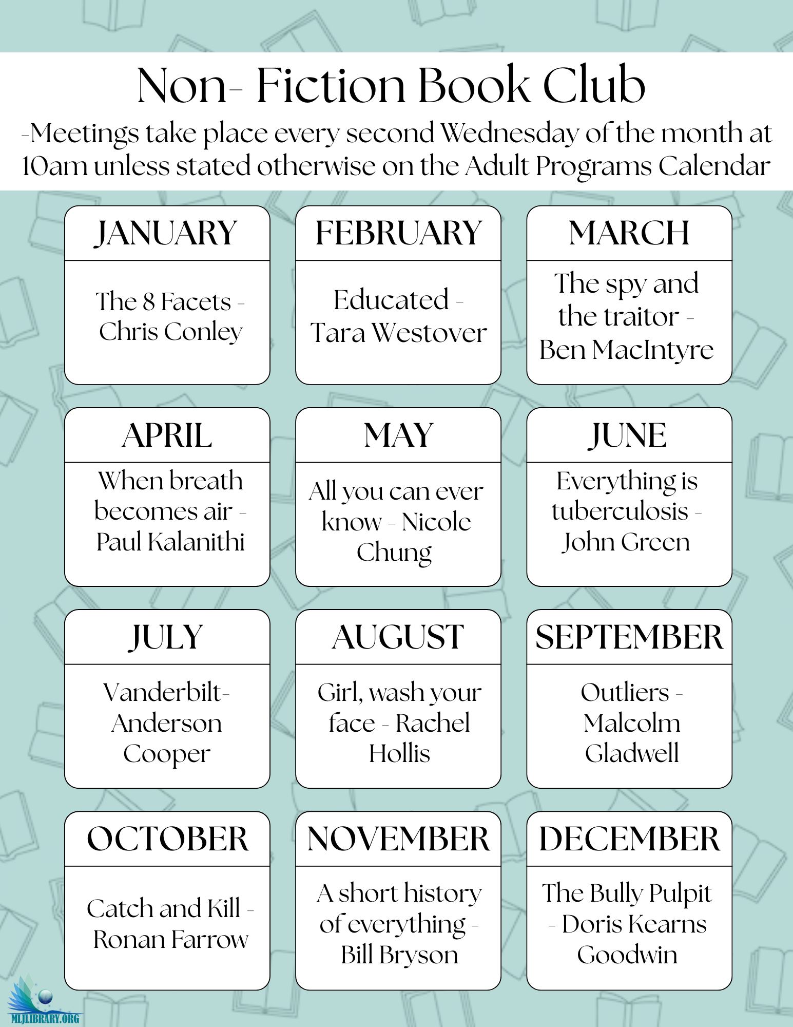 Adult book club Nonfiction list 2026