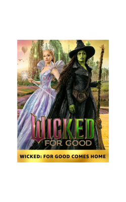 Glenda and Elphaba pose back to back on the cover of the DVD