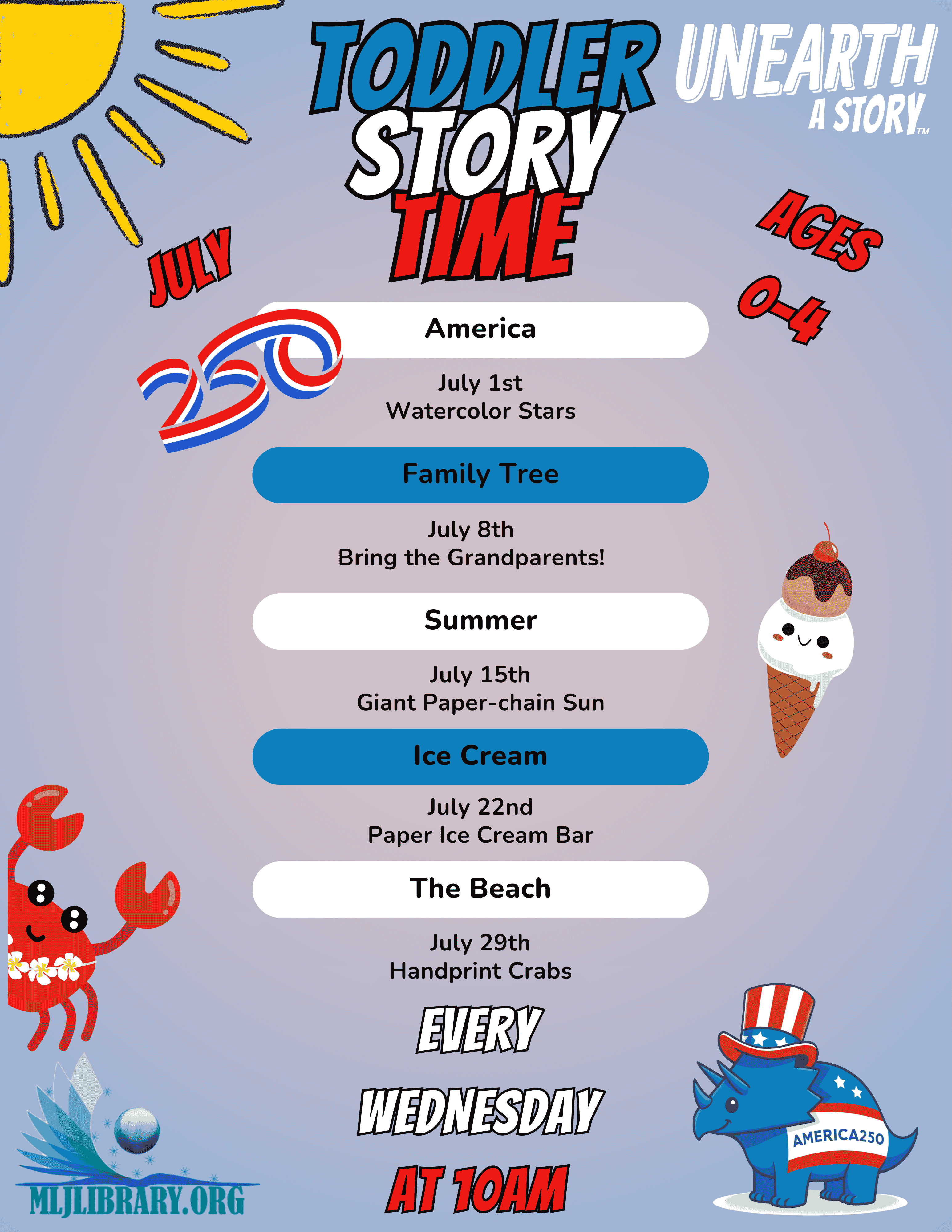 July Toddler Story Times