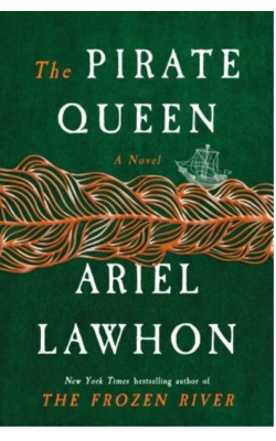Green book cover with a small pirate ship sailing across stylized gold waves