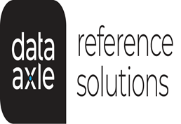 Black and white image that shows the words "data axle reference solutions"