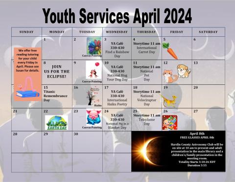 April Youth Calendar 2024